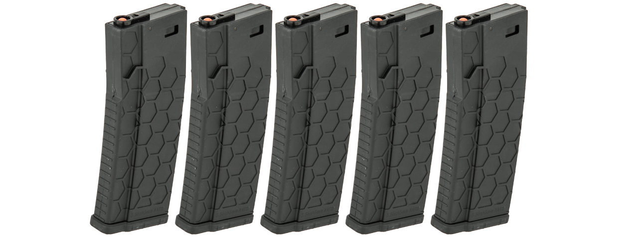 D-HM1VB HEXMAG LICENSED AIRSOFT MAG 120RDS (BK), 5 PCS PACK - Click Image to Close