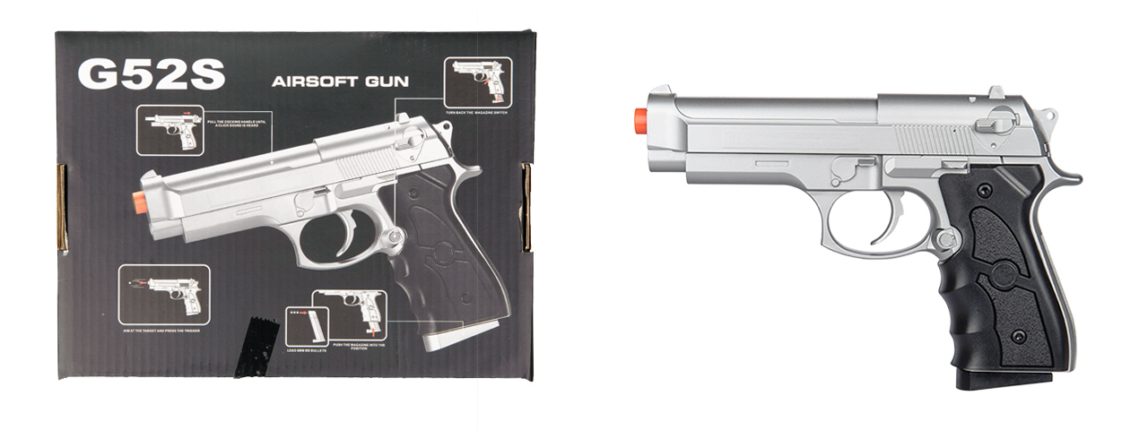 G52S Spring Pistol (Silver) - Click Image to Close