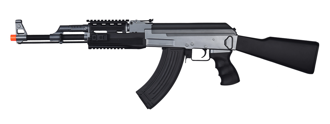 IU-AK47M-NB TACTICAL AK47 RIS AEG w/ FIXED STOCK (BK), NO BATTERY/CHARGER - Click Image to Close