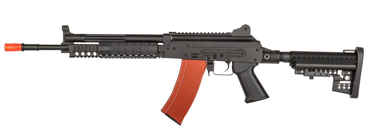 JG AK74 EBB METAL RIS AEG RIFLE - BLACK/TAN - Click Image to Close