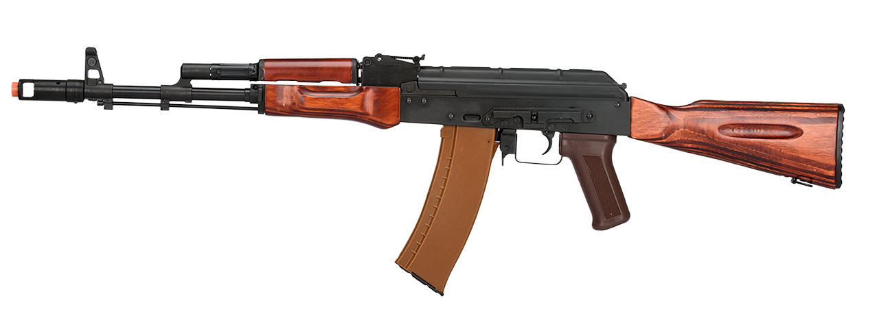 LCT-LCK74-AEG Full Steel AK74 Airsoft AEG Assault Rifle (Black / Wood) - Click Image to Close