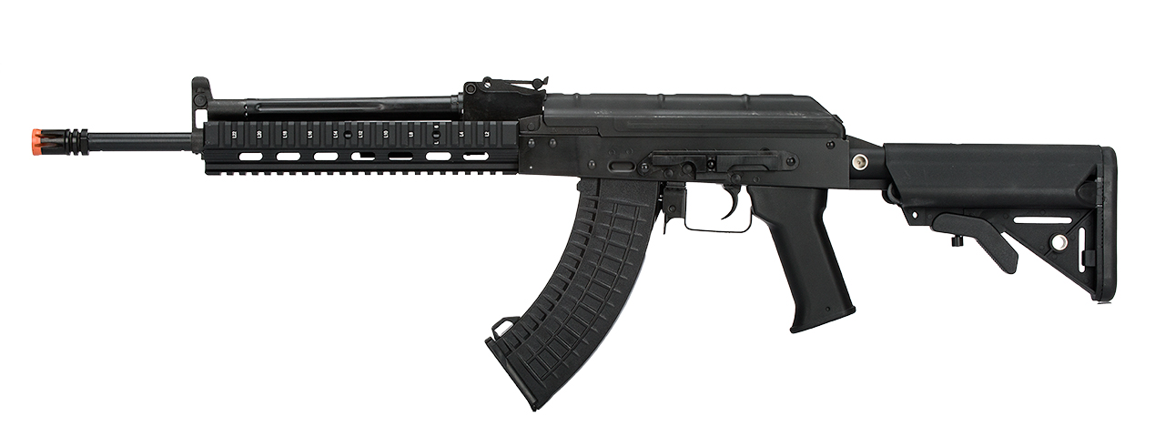 LCT-TX-MIG-AEG LCT AIRSOFT STEEL TX-MIG RIFLE W/ CRANE STOCK (BLACK) - Click Image to Close