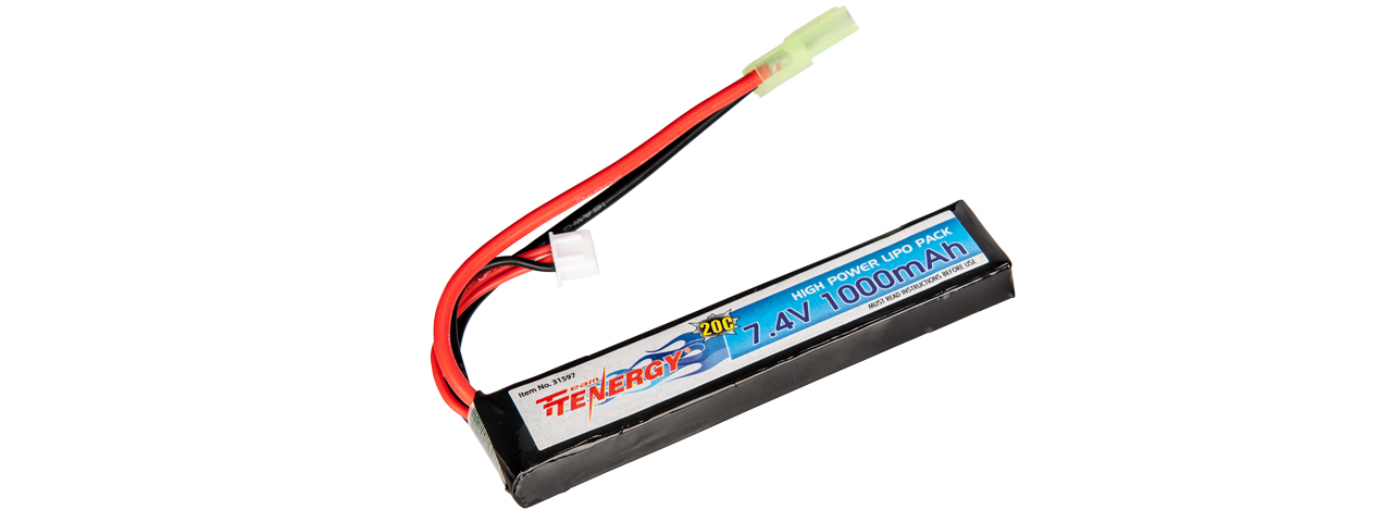 TENERGY 7.4V 1000MAH LIPO AIRSOFT BUFFER TUBE STICK TYPE BATTERY (NO. 31597) - Click Image to Close