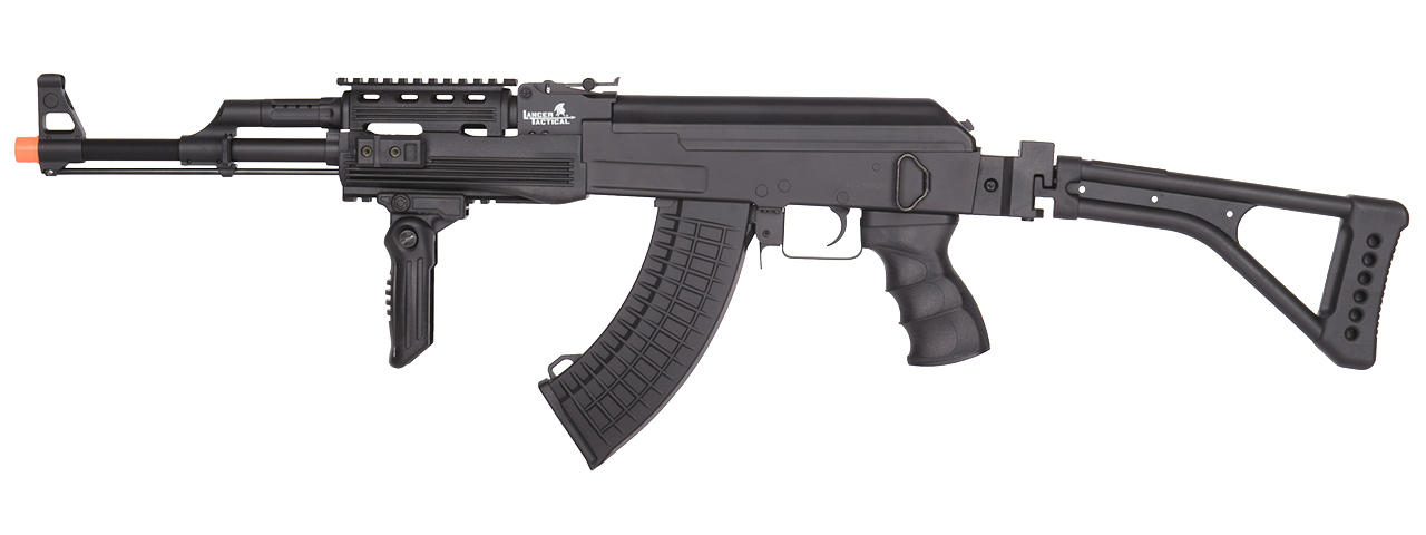 Lancer Tactical AK47 LT-728U Airsoft AEG Rifle w/ Folding Stock (Color: Black) - Click Image to Close