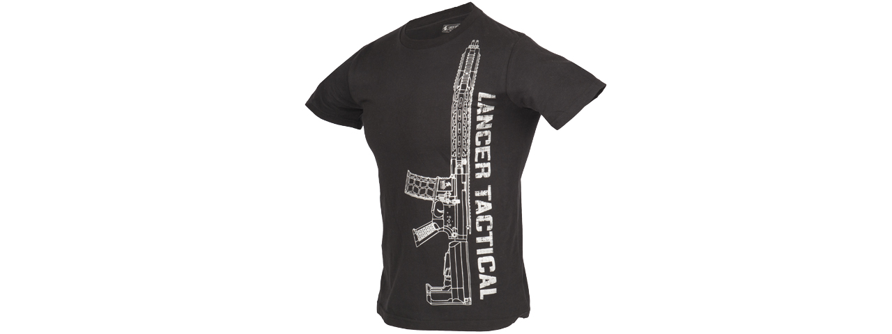 LTSHIRT1-M MEN'S M4 RIFLE SHORT SLEEVE T-SHIRT - BLACK/SILVER, MED - Click Image to Close