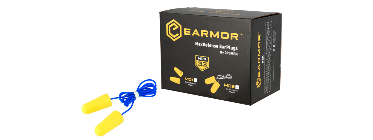 M02 NOISE REDUCTION EAR PLUGS (CORDED) - Click Image to Close