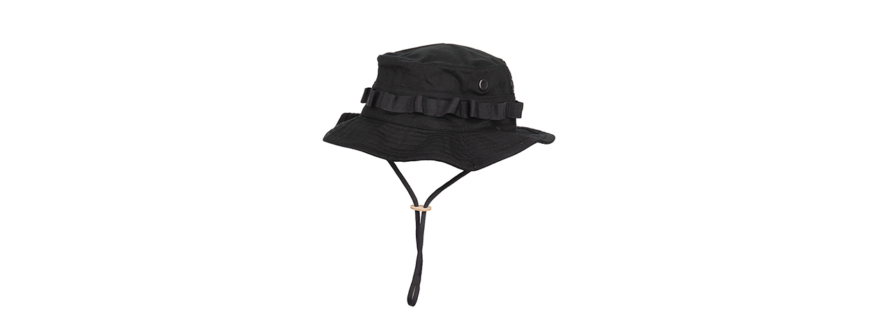 M2619B COTTON HYBRID TACTICAL VENTILATED BOONIE HAT (BLACK ) - Click Image to Close