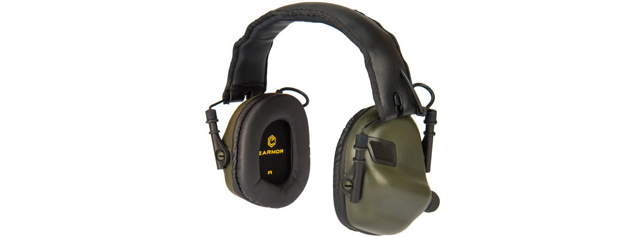 EARMOR M31 ELECTRONIC HEARING HEADPHONES W/ NATO INPUT - FOLIAGE GREEN - Click Image to Close