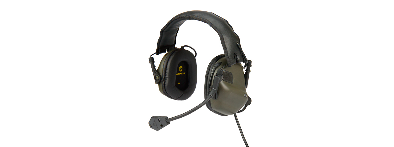 M32-FG ELECTRONIC TACTICAL EARMUFFS W/ AUX INPUT (FOLIAGE GREEN) - Click Image to Close
