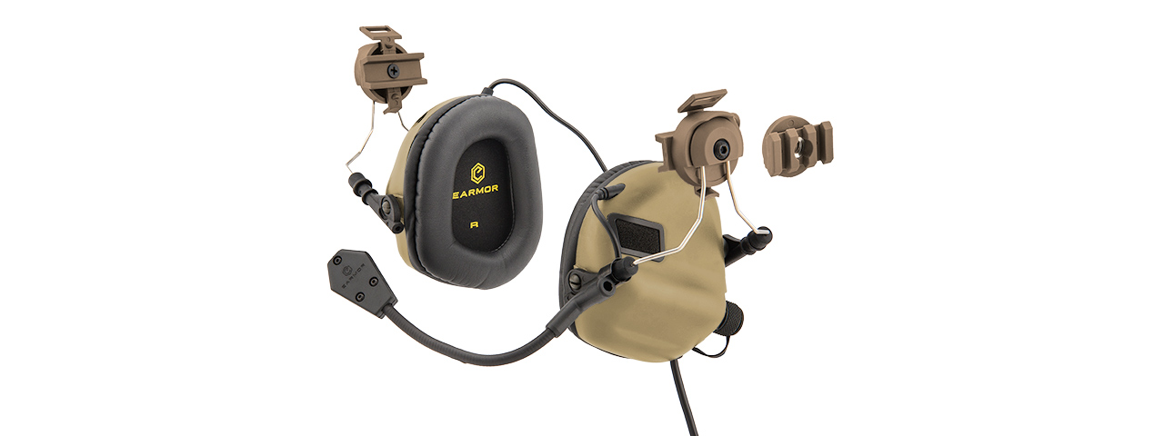 M32H-TN ELECTRONIC TACTICAL EARMUFFS W/ AUX INPUT (TAN) - Click Image to Close