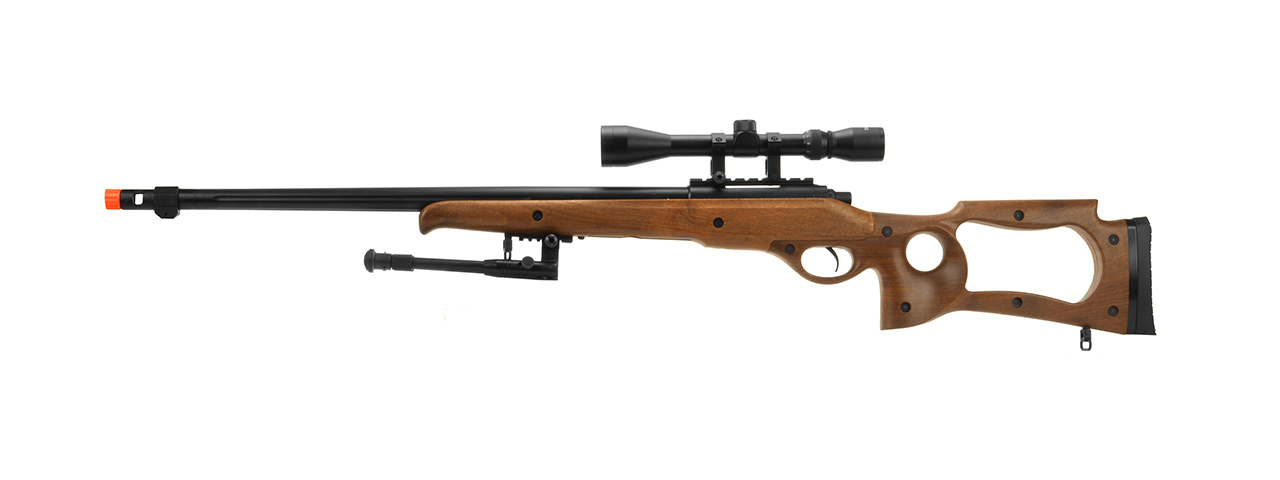 MB10WAB WELL MB10D SNIPER RIFLE W/ SCOPE AND BIPOD (FAUX WOOD) - Click Image to Close