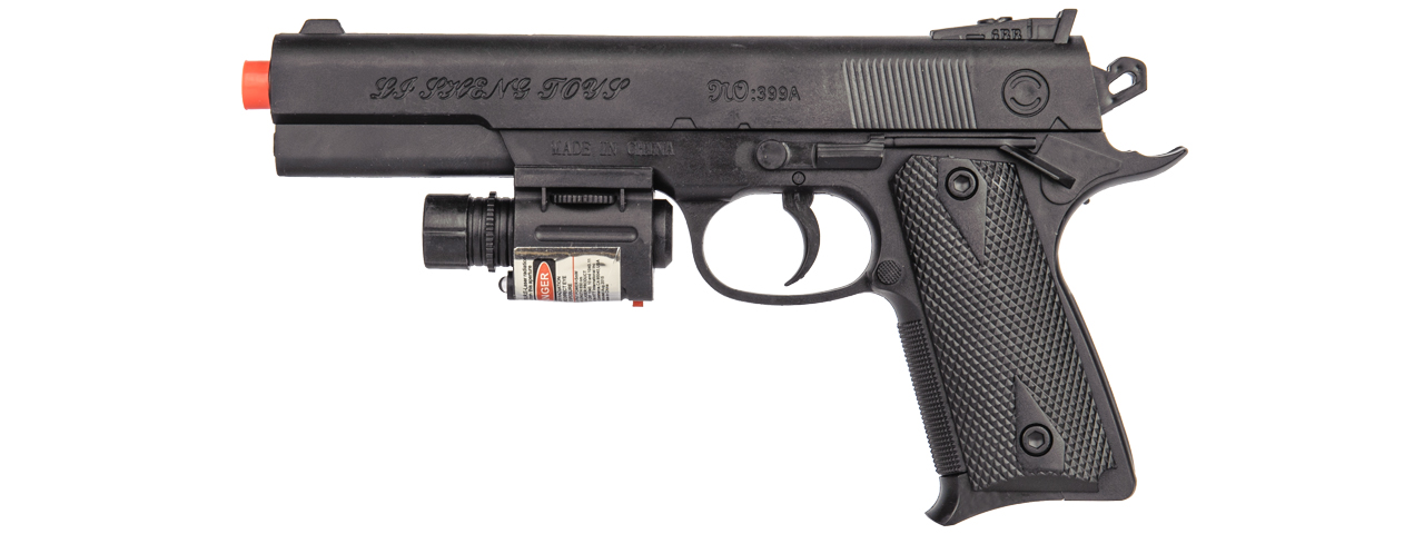 UK Arms P2400 Airsoft Spring Handgun w/ Laser (Color: Black) - Click Image to Close
