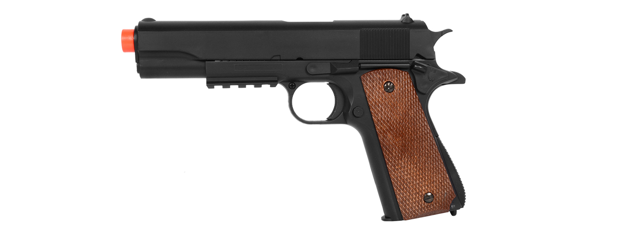 P361 WELL AIRSOFT M1911-A1 HEAVYWEIGHT AIRSOFT PISTOL W/ RAILED FRAME (BK) - Click Image to Close