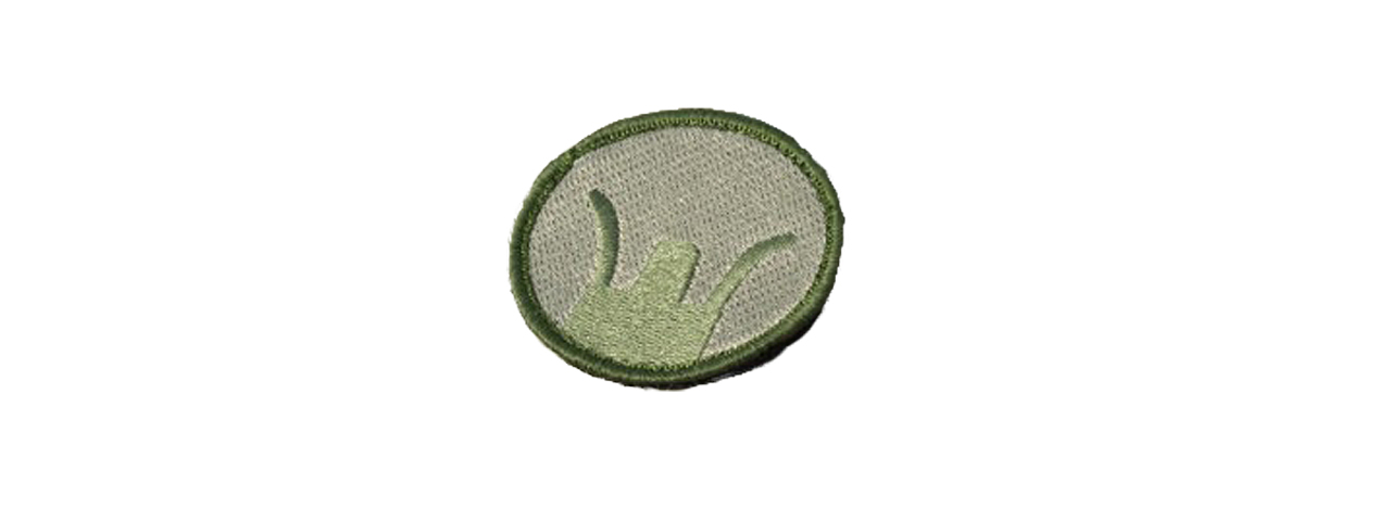AMA AIRSOFT MILITARY HOOK AND LOOP PATCH - FRONT SIGHT - OD - Click Image to Close