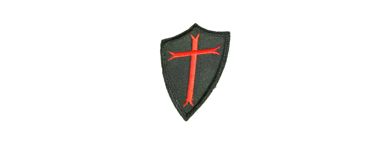 AMA AIRSOFT POOR KNIGHTS EMBROIDERED MORALE PATCH - BLACK - Click Image to Close