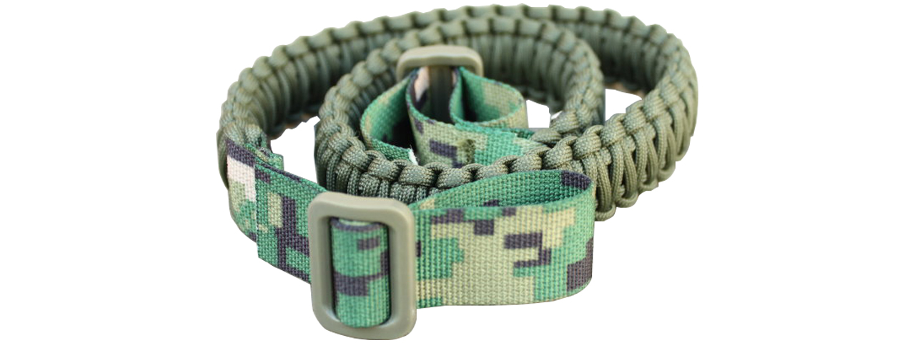 T1605-WD PARACORD SURVIVAL BRACELET (WOODLAND DIGITAL ) - Click Image to Close