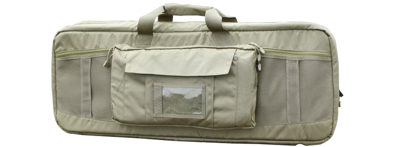 AMA COVERT 36-INCH DOUBLE RIFLE CARRYING CASE ZIPPERED POUCH - KHAKI - Click Image to Close