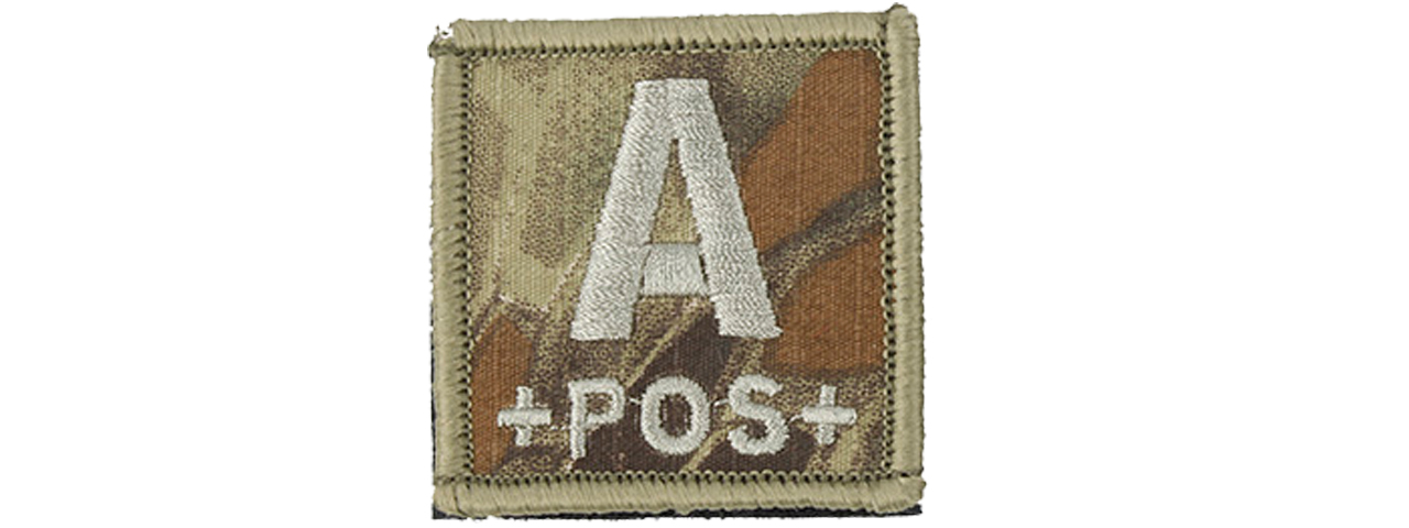 AMA EMBROIDERED BLOOD TYPE A POS HOOK AND LOOP MORALE PATCH - MAD - Click Image to Close