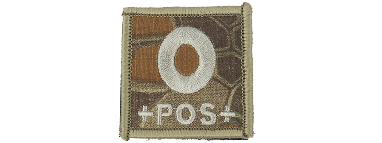 AMA EMBROIDERED BLOOD TYPE O POS HOOK AND LOOP MORALE PATCH - MAD - Click Image to Close