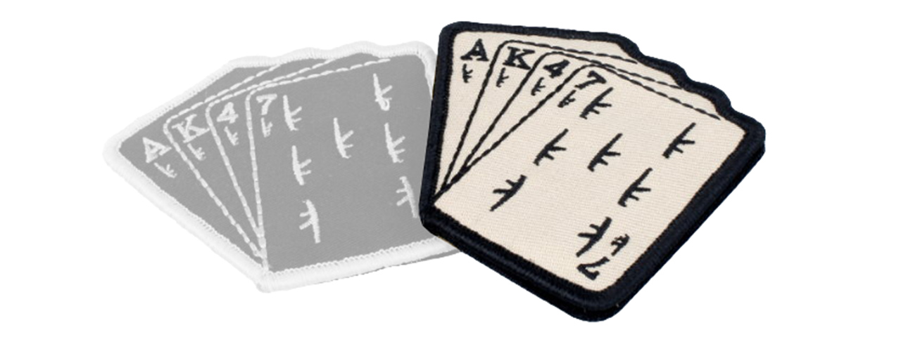T2180-B POKER AK47 PATCH (WHITE/BLACK) - Click Image to Close