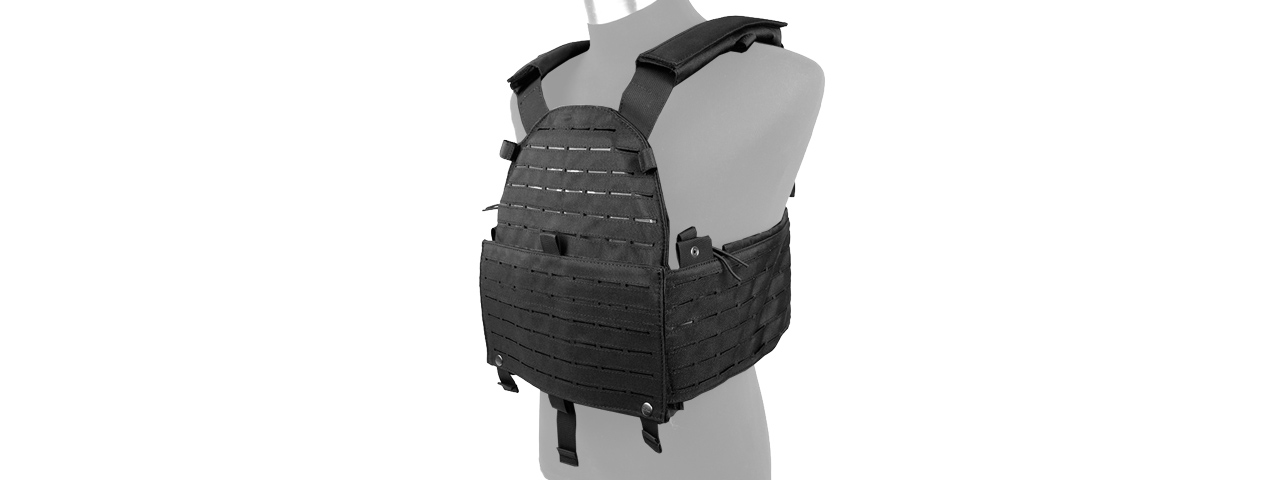 AMA 500D Nylon Hypalon Tactical Vest Laser Cut Molle Vest (Black) - Click Image to Close