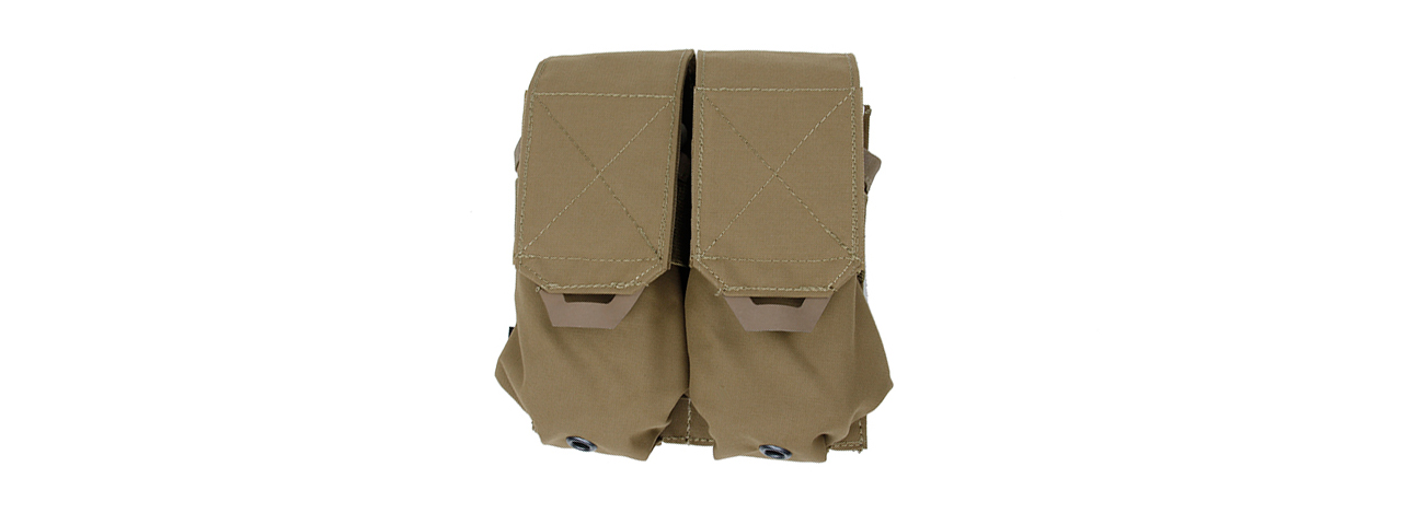 T2303-CB QUOP DOUBLE M4 MAG POUCH (KHAKI) - Click Image to Close