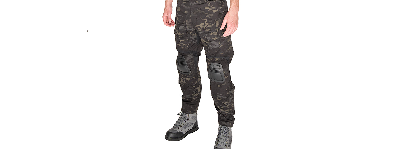 T2359MB-L BDU TROUSERS W/KNEEPADS (CAMO BLACK) - Click Image to Close