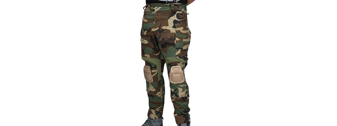 T2359W-XL BDU TROUSERS W/ KNEEPADS - X-LARGE (WOODLAND) - Click Image to Close