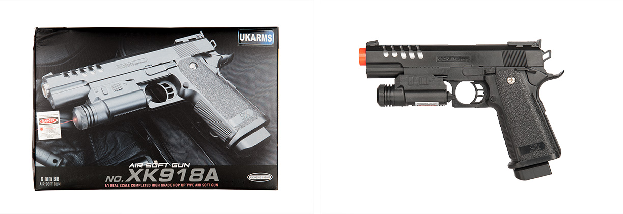 UKARMS XK918A SPRING PISTOL w/ LASER (BK) - Click Image to Close