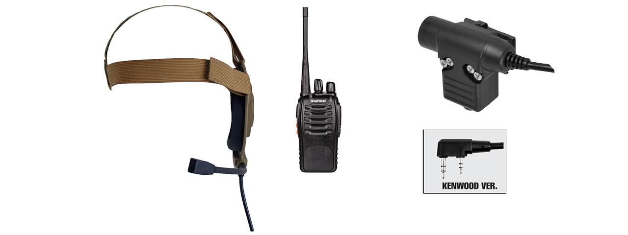 ZBOWMAN ELITE II HEADSET & ZU94 PTT W/ BAOFENG 888S RADIO SET - DE - Click Image to Close