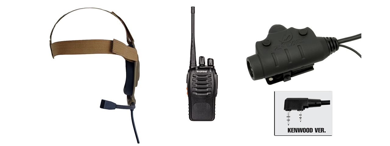 ZBOWMAN ELITE II HEADSET & U94 PTT W/ BAOFENG 888S RADIO - DARK EARTH - Click Image to Close