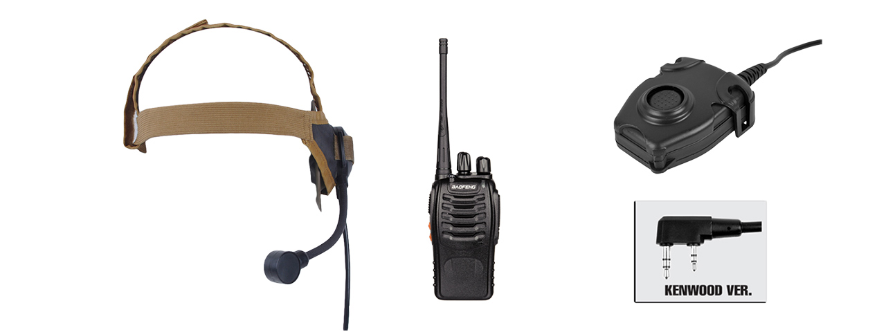 ZSELEX TASC1 HEADSET & ZPELTOR PTT W/ BAOFENG 888S RADIO SET - DE - Click Image to Close