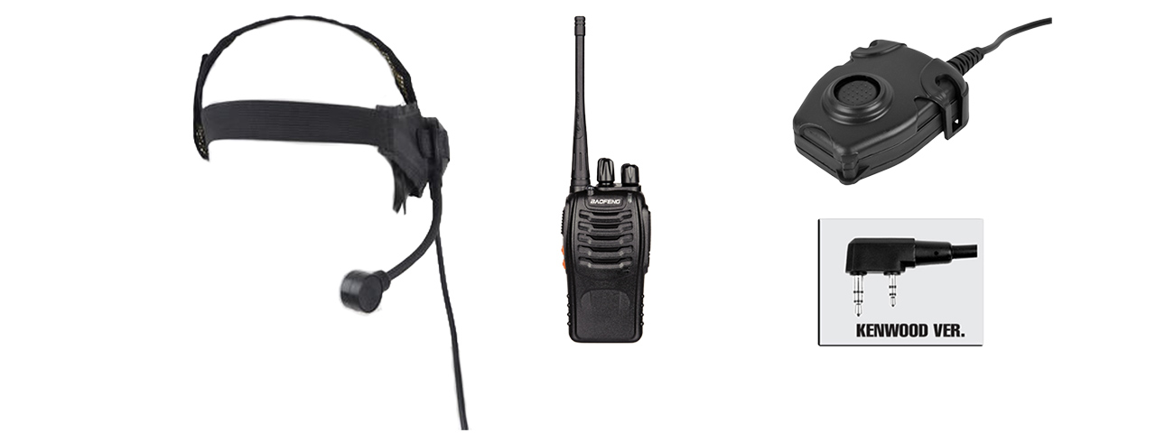 ZSELEX TASC1 HEADSET & ZPELTOR PTT W/ BAOFENG 888S RADIO SET - FG - Click Image to Close