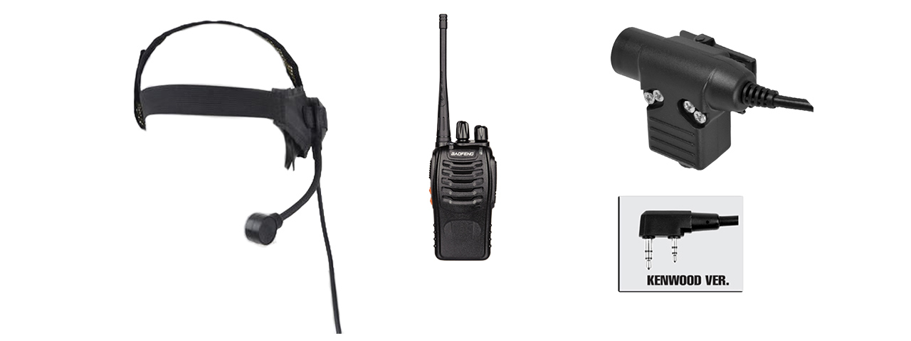 ZSELEX TASC1 HEADSET & ZU94 PTT W/ BAOFENG 888S RADIO SET - FG - Click Image to Close