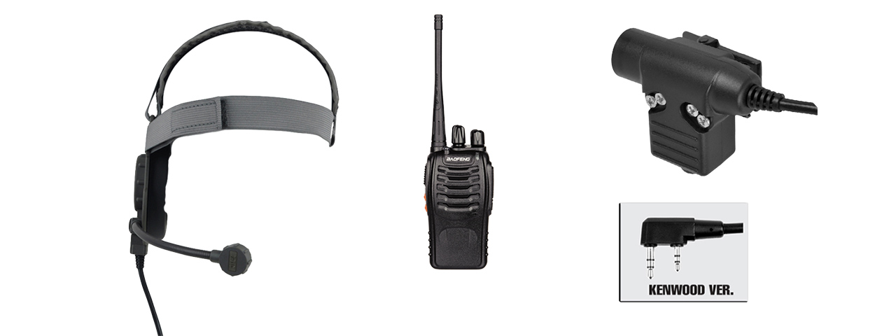 BOWMAN EVO III HEADSET + Z113KEN PTT + WALKIE TALKIE SET (FG) - Click Image to Close