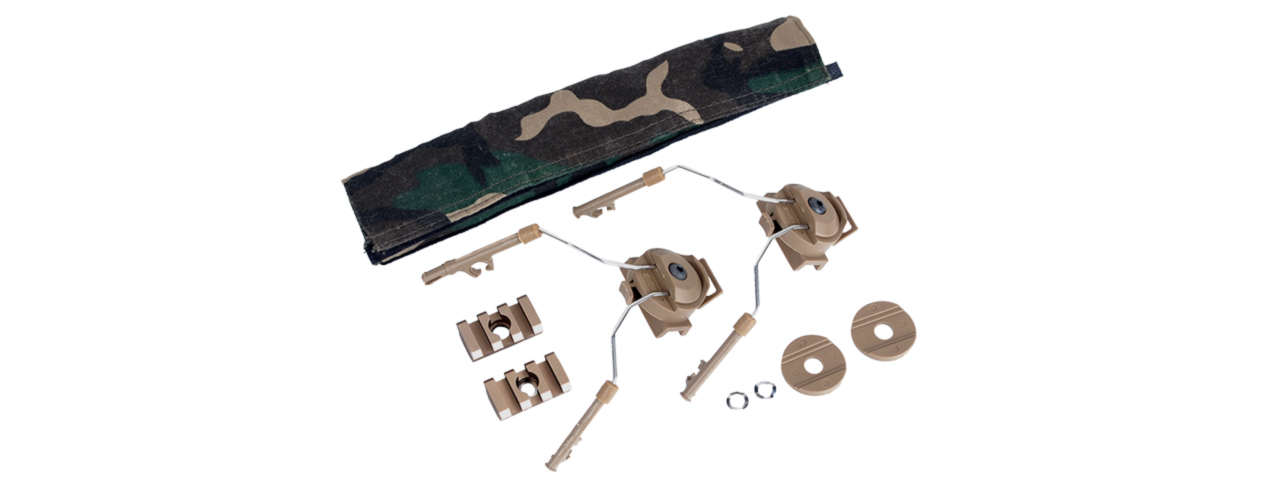 Z-TACTICAL HELMET RAIL ADAPTER SET FOR COMTAC I AND COMTAC II - DARK EARTH - Click Image to Close