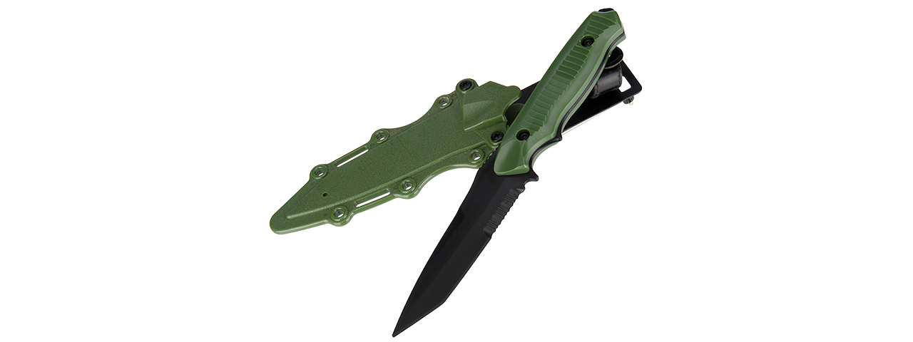 2617G DUMMY PLASTIC BC STYLE 141 TACTICAL KNIFE (OLIVE DRAB) - Click Image to Close