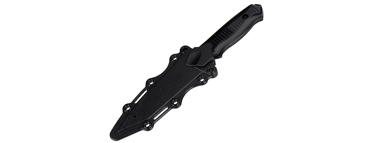 2621B RUBBER BAYONET KNIFE W/ ABS PLASTIC SHEATH COVER (BLACK) - Click Image to Close