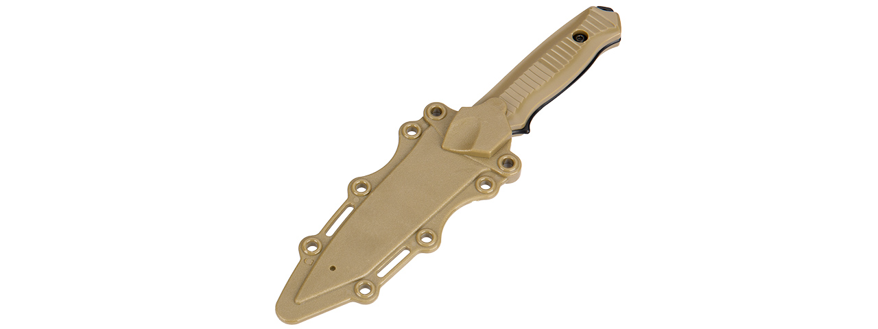 2621T RUBBER BAYONET KNIFE W/ ABS PLASTIC SHEATH COVER (TAN) - Click Image to Close