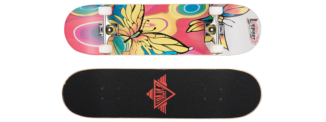 3108-T021 BUTTERFLY COMPLETE SKATEBOARD (8.0" X 31") - Click Image to Close