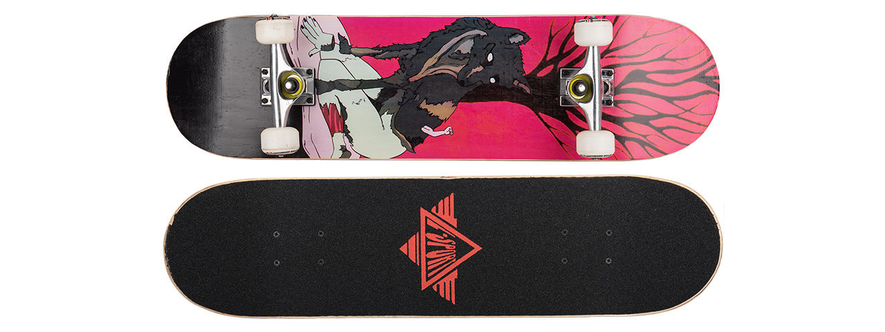 3108-T022 ZOMBIE WOLF-LADY COMPLETE SKATEBOARD (8.0" X 31") - Click Image to Close