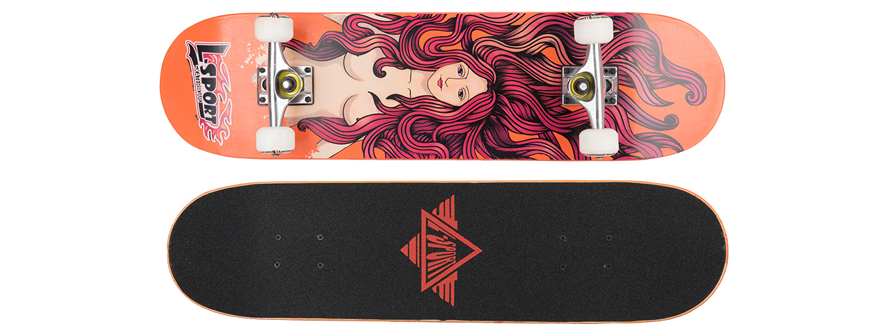 3108-T025O REDHEADED BEAUTY COMPLETE SKATEBOARD (8.0" X 31") - Click Image to Close