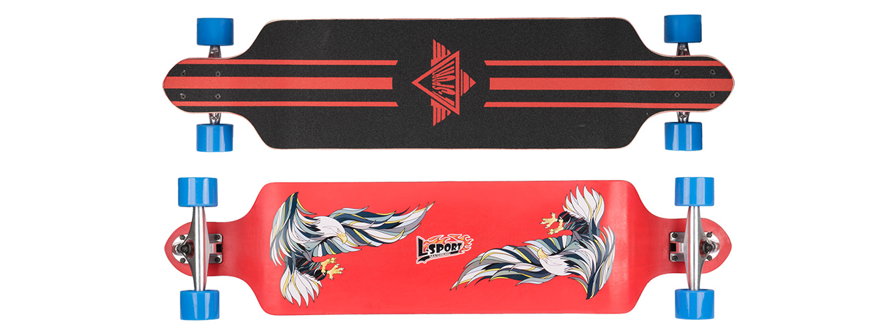 L-SPORTS RED SOARING BIRDS COMPLETE LONGBOARD - Click Image to Close