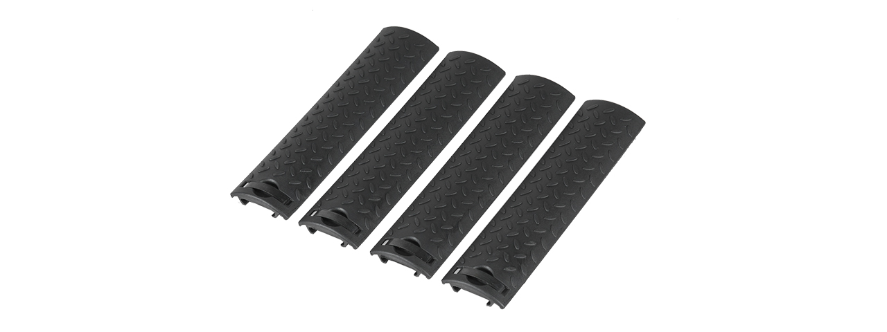 AC-428B DIAMOND PLATE RAIL COVER 4PC SET (COLOR: BLACK) - Click Image to Close