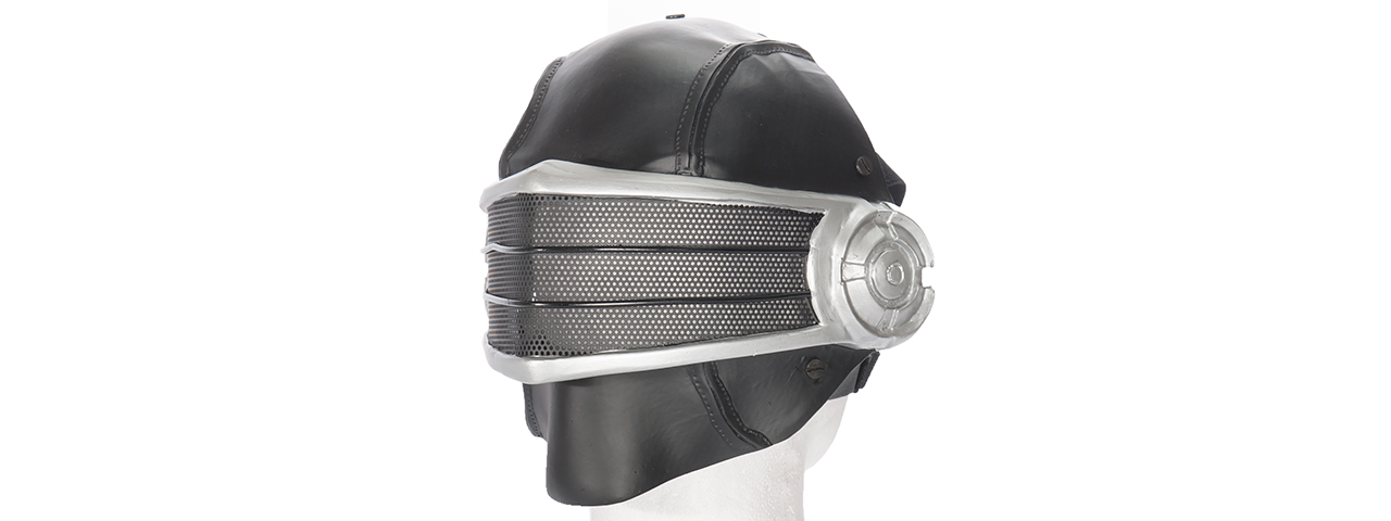 AC-449 WIRE MESH "SNAKE EYES" MASK (COLOR: BLACK & SILVER) - Click Image to Close
