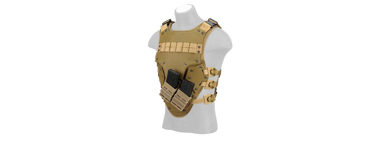 AC-590T TF3 HIGH SPEED AIRSOFT MAG STRAP BODY ARMOR (TAN) - Click Image to Close