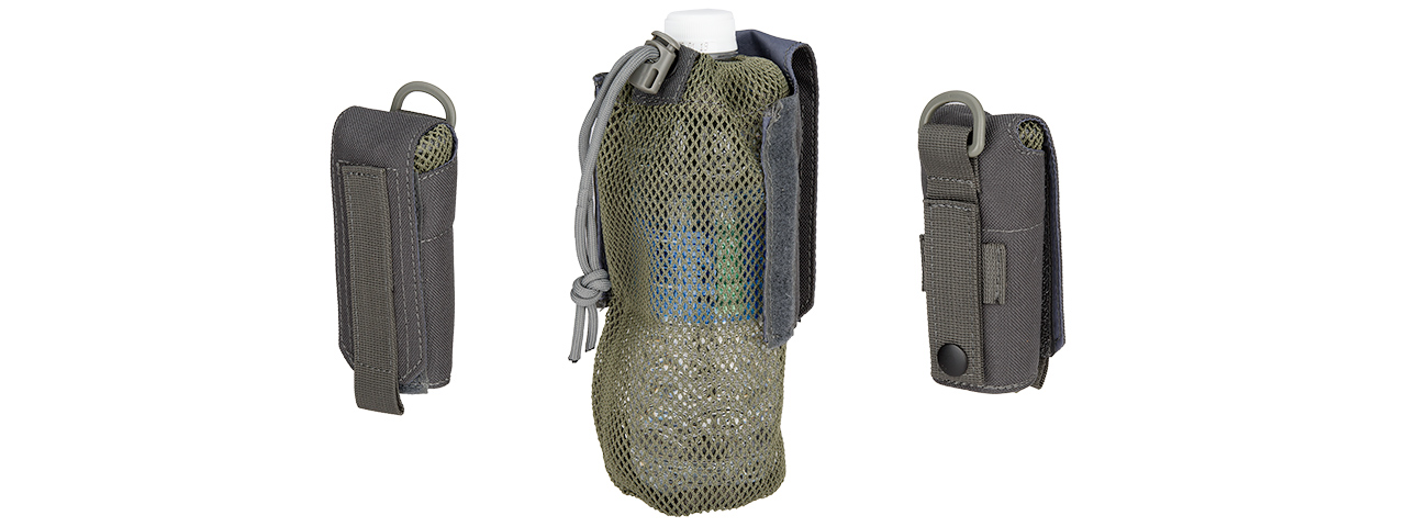G-FORCE TACTICAL 1000D NYLON FOLDING WATER BOTTLE BAG II - GRAY - Click Image to Close