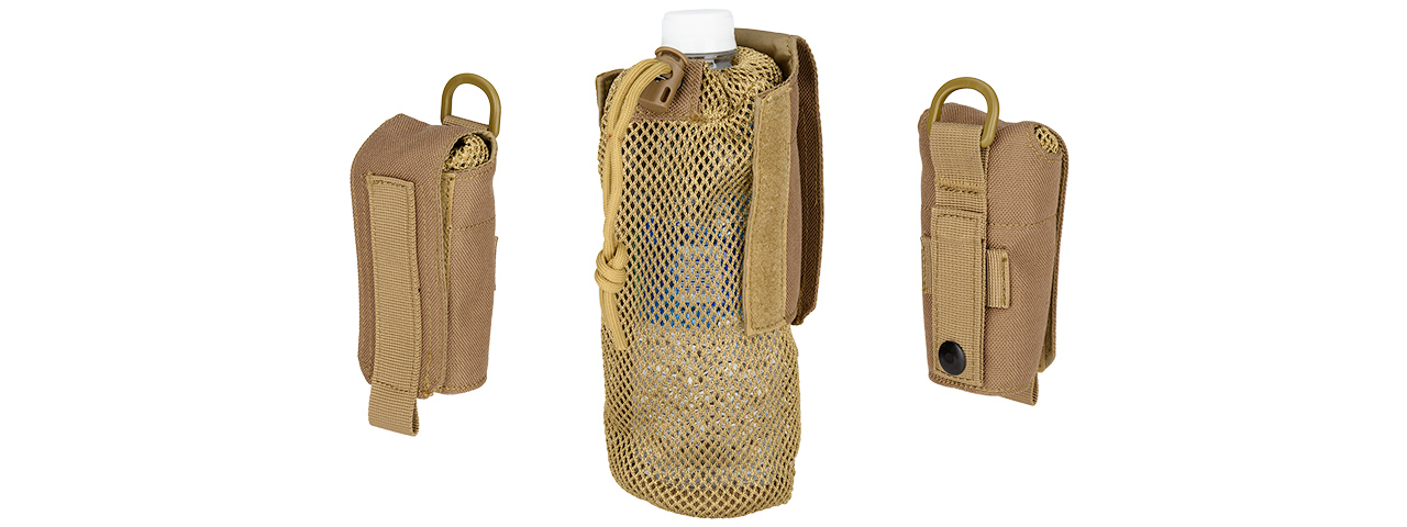 G-FORCE TACTICAL 1000D NYLON FOLDING WATER BOTTLE BAG II - TAN - Click Image to Close