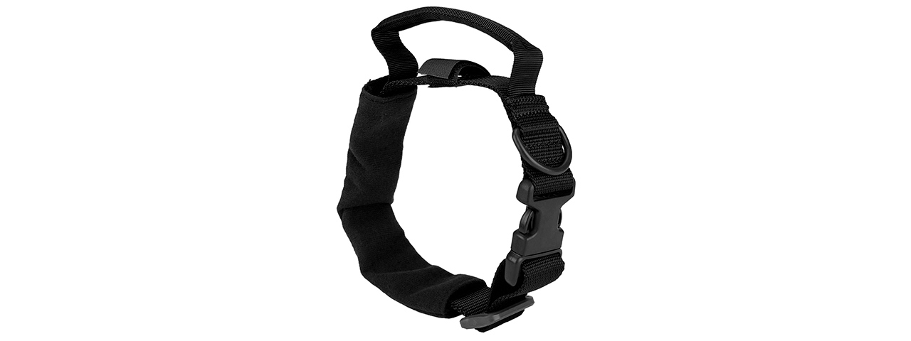 G-FORCE REINFORCED NYLON DOG COLLAR W/ EVA HANDLE - BLACK - Click Image to Close