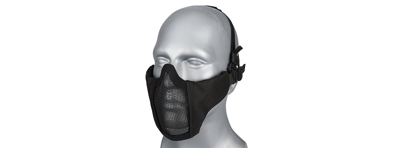 G-FORCE STEEL MESH NYLON LOWER FACE MASK (BLACK) - Click Image to Close